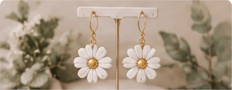 Handmade daisy earrings