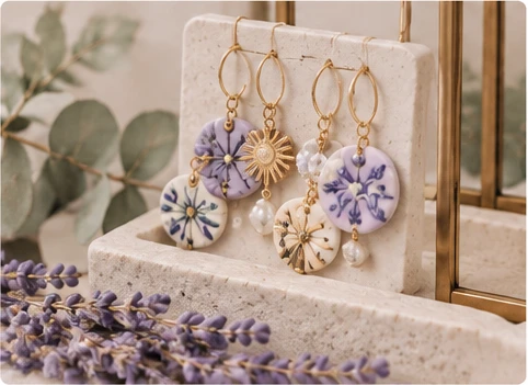 Handmade floral earrings