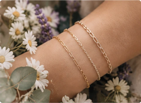 Delicate permanent jewelry bracelets